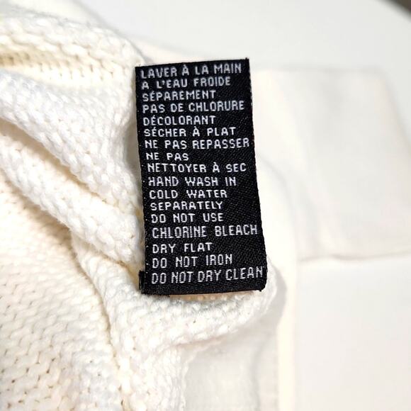 Katherine Barclay Women's Ivory Asymmetrical Long Sleeve Button Sweater Size Med - Picture 9 of 10